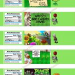 Printable Water Bottle Label  Party Printables   Plants Vs Zombies   Plants Vs Zombies Free Printable Invitations