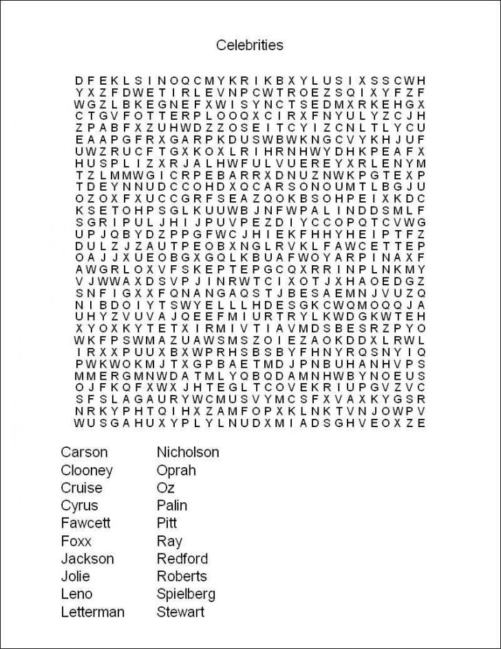 Free Printable Word Search Puzzles For Adults
