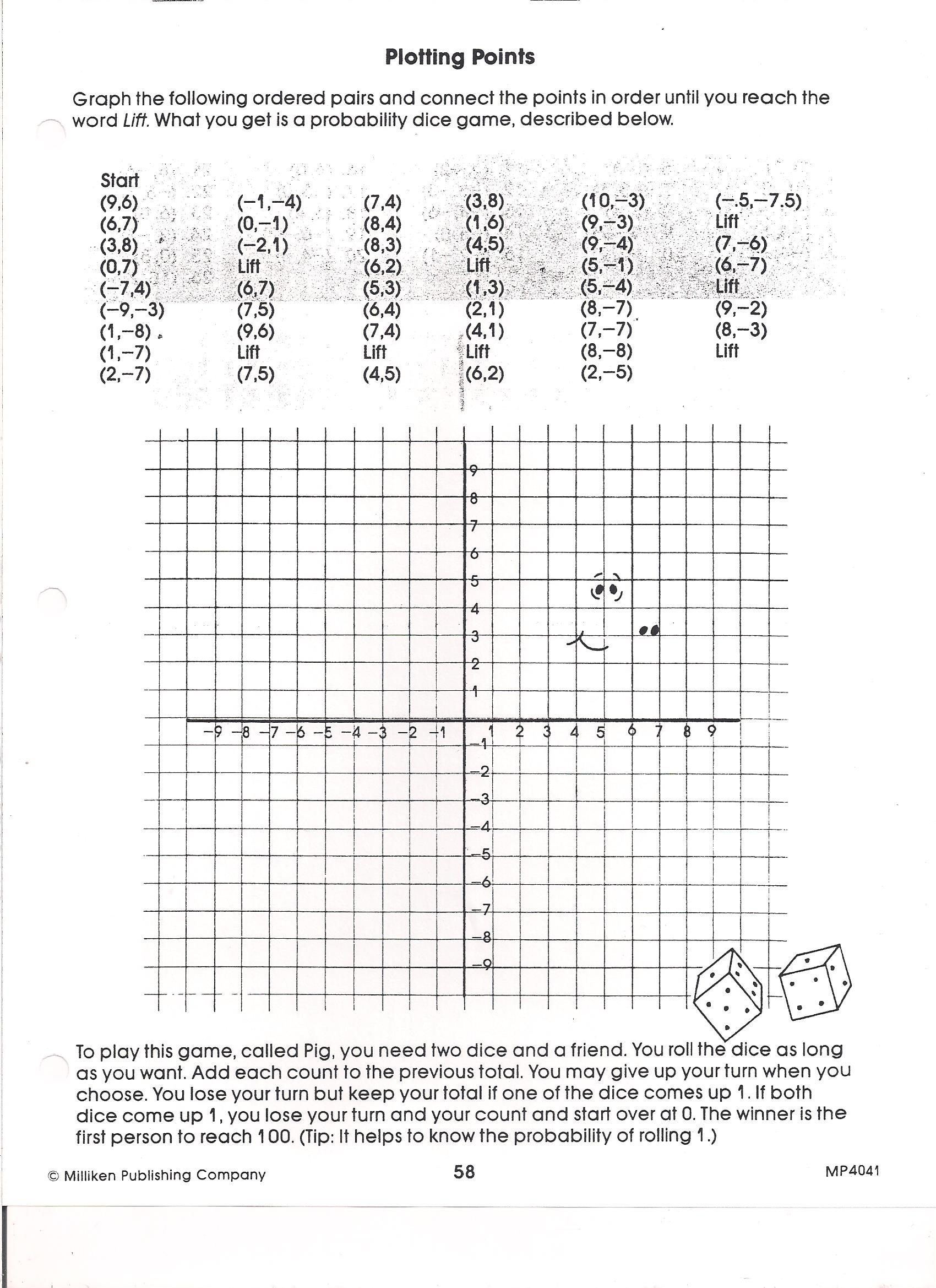 graphing on the coordinate plane worksheet