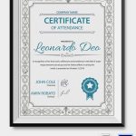 Professional Editable Certificate Of Attendance Template Sample For   Commitment Certificate Free Printable