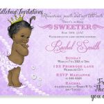 Purple African American Girl Baby Shower Invitation Purple | Etsy   Free Printable Princess Baby Shower Invitations