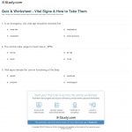 Quiz & Worksheet   Vital Signs & How To Take Them | Study   Free Printable Vital Sign Sheets