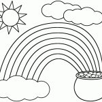 Rainbow Coloring Page ~ Kids Dream Of Rainbows With Pots Of Gold At   Pot Of Gold Template Free Printable