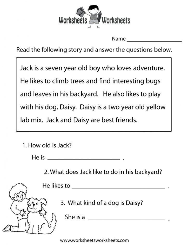 Reading Comprehension Practice Worksheet | Education | 1St Grade - Free ...