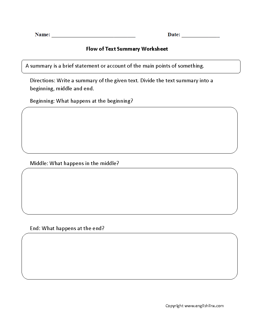 Reading Worksheets | Summary Worksheets - Free Printable Summarizing Worksheets 4Th Grade