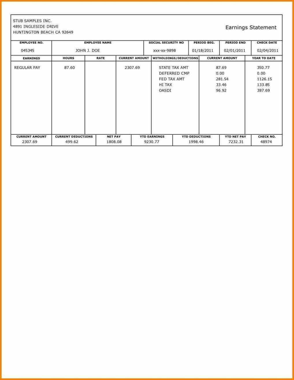 20+ Free Pay Stub Templates Free Pdf, Doc, Xls Format Download Free