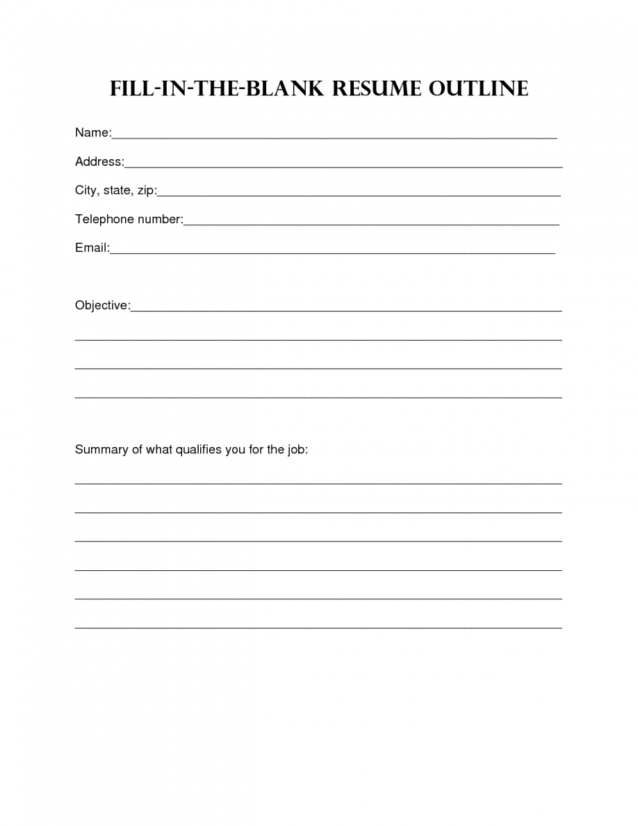 Blank Resume Form To Print Fill In The Cv Template 4 TjfsJournal