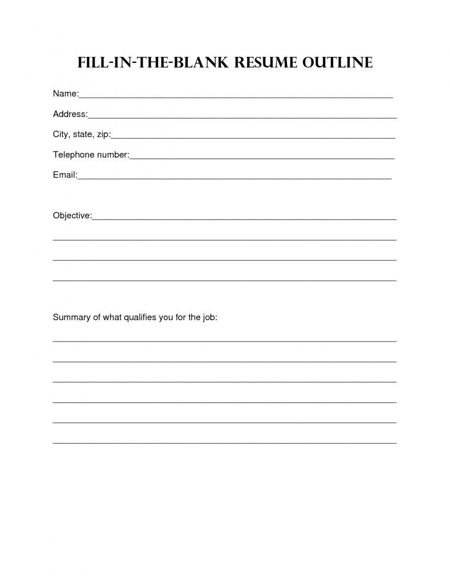 Blank Resume Form To Print Fill In The Cv Template 4 - Tjfs-Journal ...