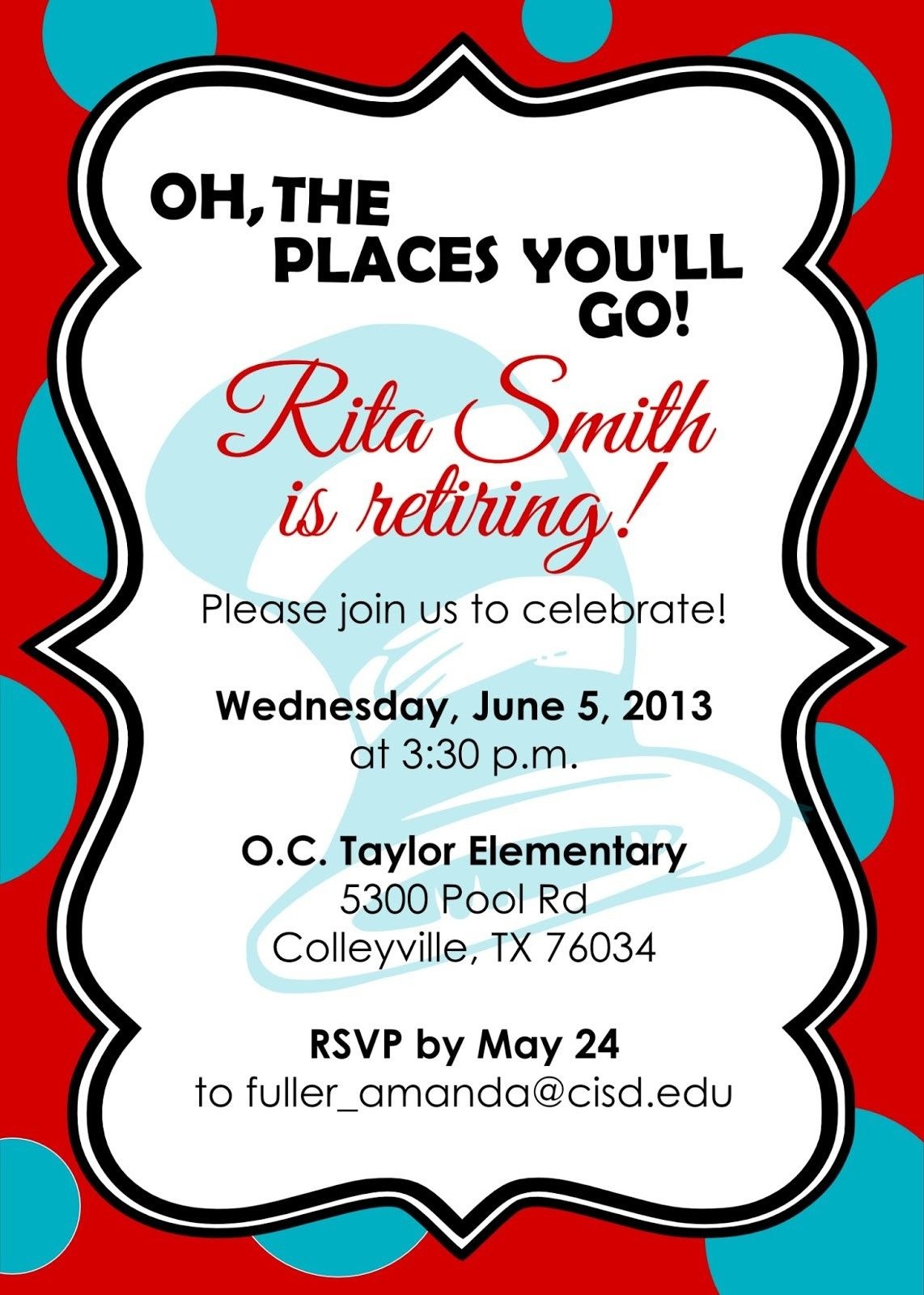 Free Template Retirement Party Invitation