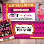 Rock Star Concert Ticket, Birthday Party Invitation  Music Invitation   Free Printable Karaoke Party Invitations