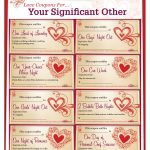 Romantic Love Coupon Template Printable | Love Coupons For Your   Free Printable Love Coupons For Wife