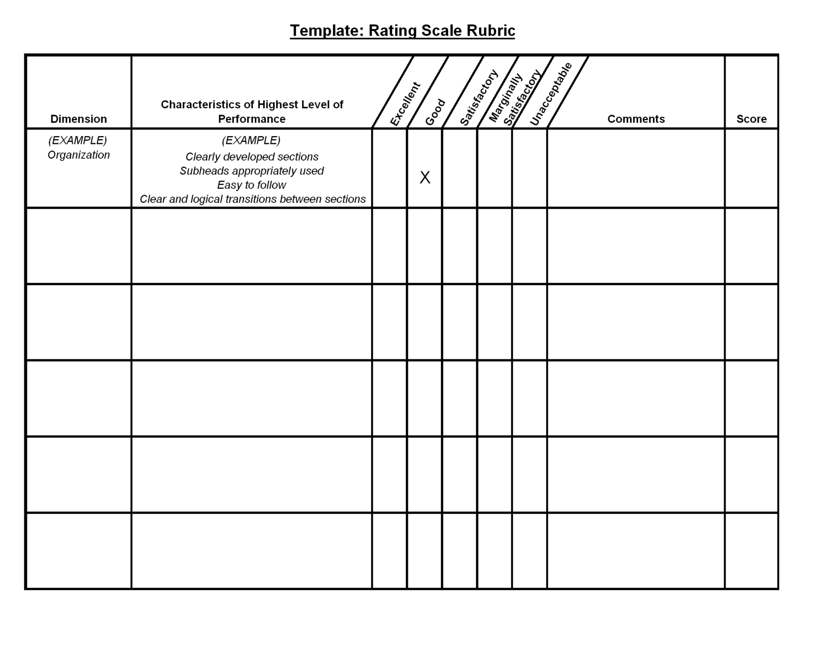 Free Rubric Template Word Doc