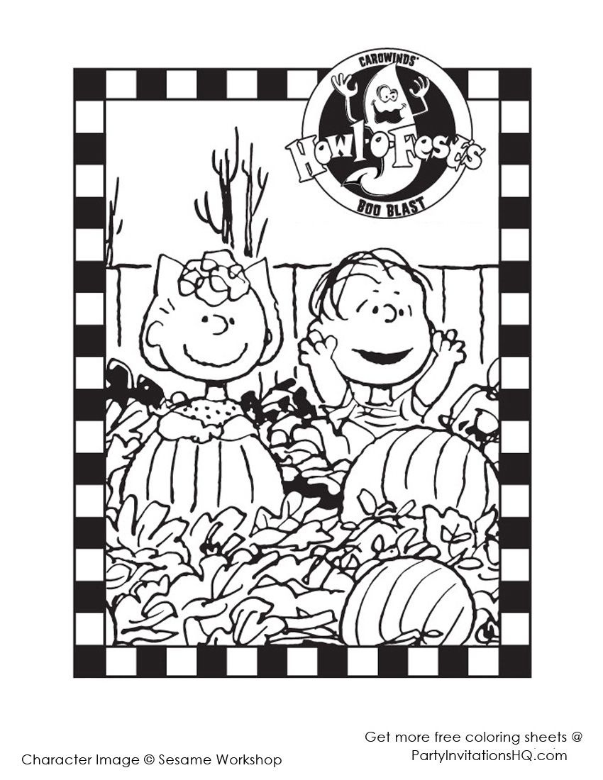 Sally And Linus Hallowen | Linus | Halloween Coloring, Halloween - Free Printable Charlie Brown Halloween Coloring Pages