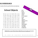 School Wordsearch   Hidden Message Worksheet   Free Esl Printable   Free Word Search With Hidden Message Printable