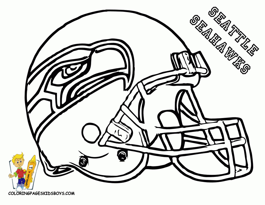 Animal Nfl Coloring Pages Seahawks with simple drawing