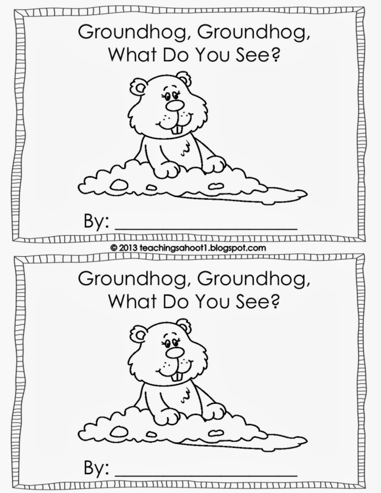 Second Grade Signpost: Tried-It-Tuesday - Groundhog Day! {Craft Freebie} - Free Printable Groundhog Day Booklet