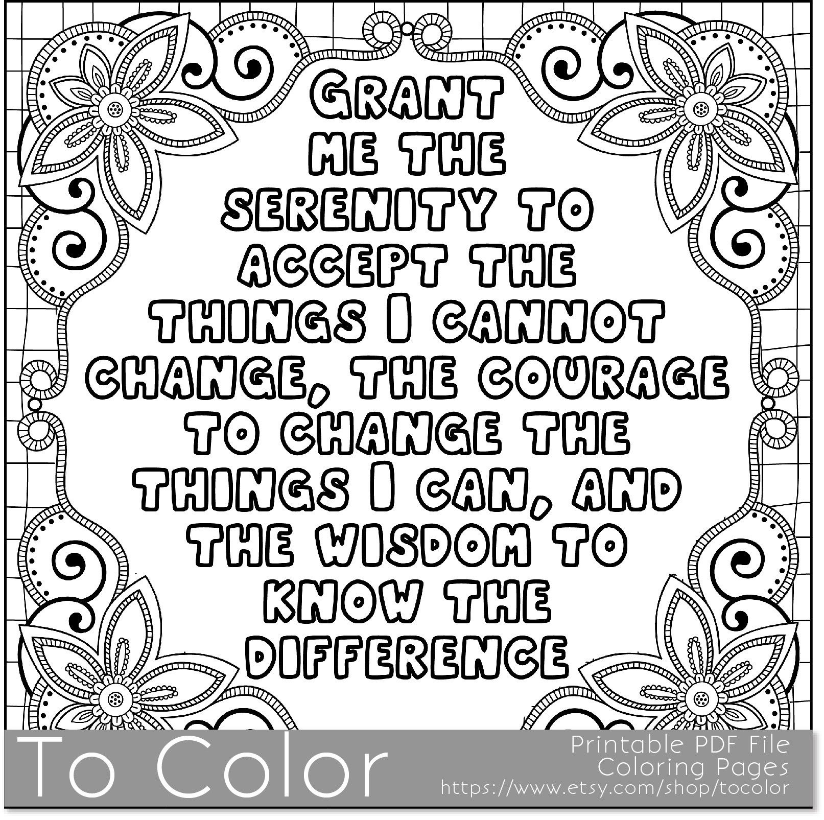 serenity prayer printable bookmarks