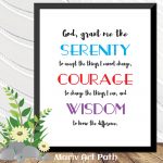 Serenity Prayer Printable Art Bible Verse Art Gift For Him | Etsy   Free Printable Serenity Prayer