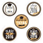 Set Of Graduation Cupcake Toppers. Vector Badges For Graduation   Free Printable Graduation Cupcake Toppers