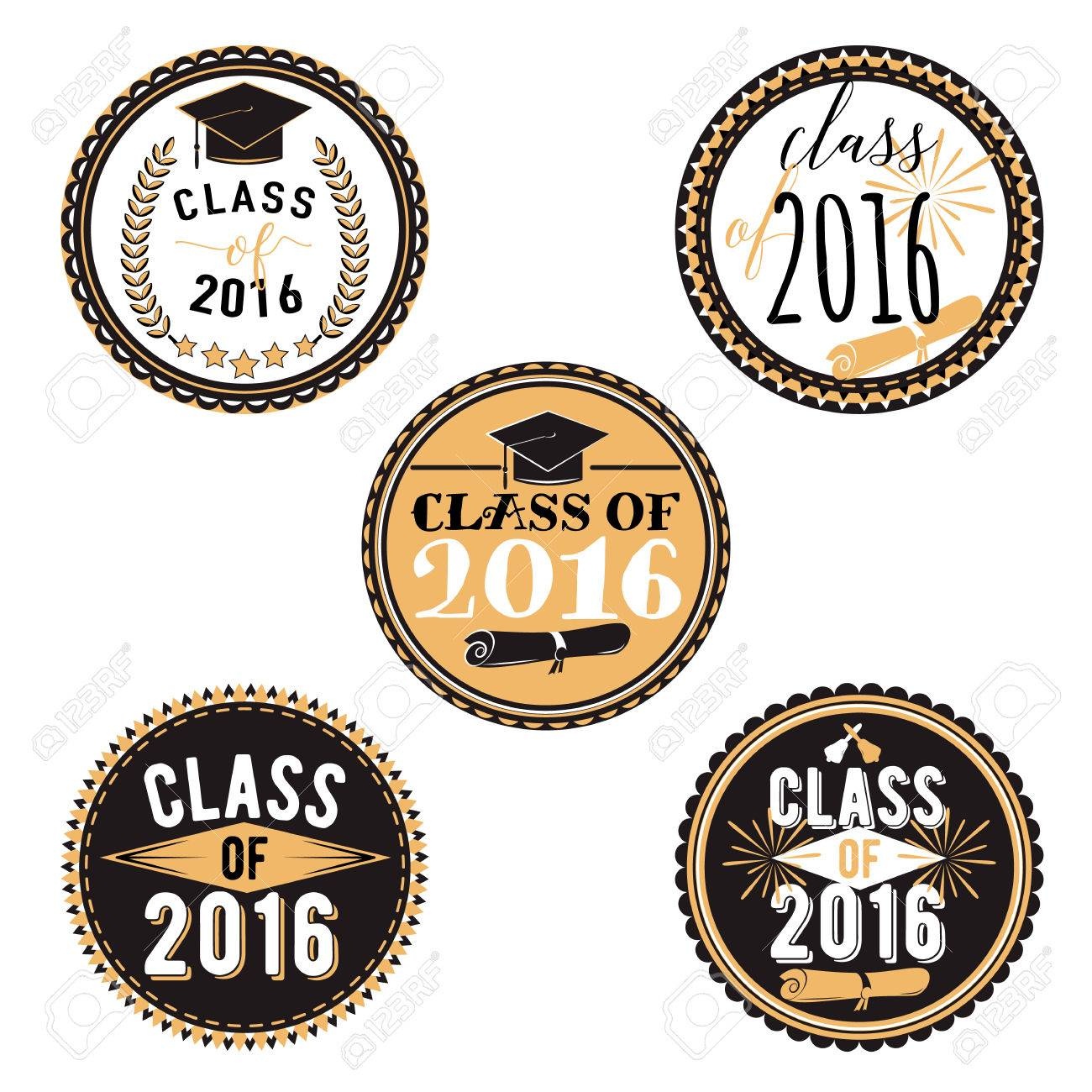 Set Of Graduation Cupcake Toppers. Vector Badges For Graduation - Free Printable Graduation Cupcake Toppers