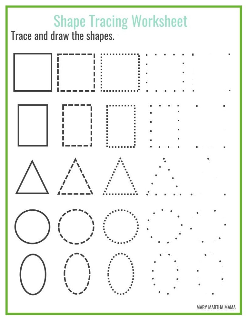 Shapes Worksheets For Preschool [Free Printables] – Mary Martha Mama - Free Printable Shapes Worksheets