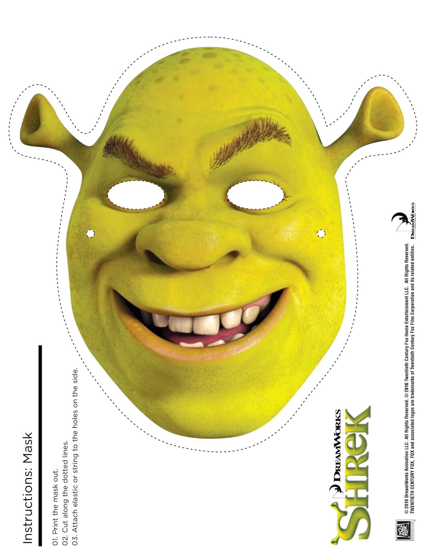 Shrek Photo Booth Props: Free Printable Shrek Mask | Sebastian&amp;#039;s - Free Printable Shrek Birthday Invitations