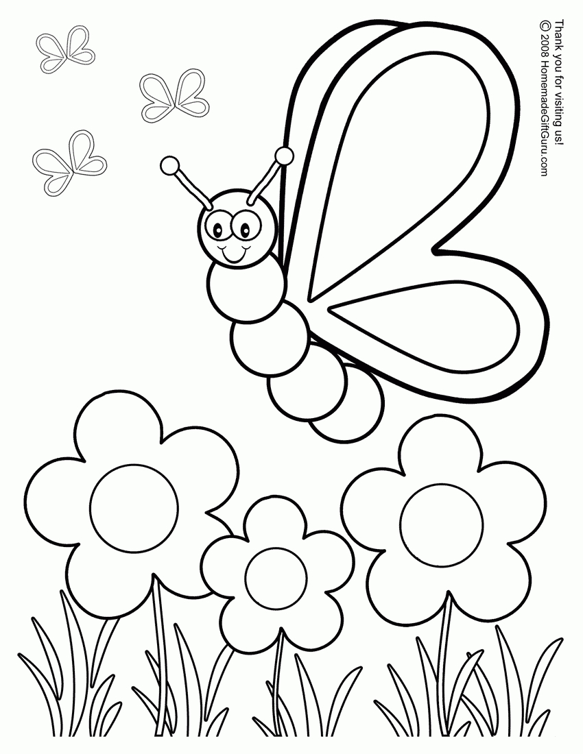 Silly Butterfly Coloring Page | Color My World | Spring Coloring - Free Printable Color Sheets For Preschool