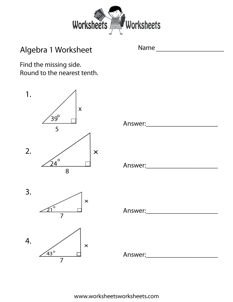 Simple Algebra 1 Worksheet Printable | Ged Prep | Algebra, Algebra 1 - Free Printable 8Th Grade Algebra Worksheets