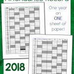 Simple Homeschool Attendance Record 2018 2019   Mamas Learning Corner   Free Printable Attendance Sheets For Homeschool