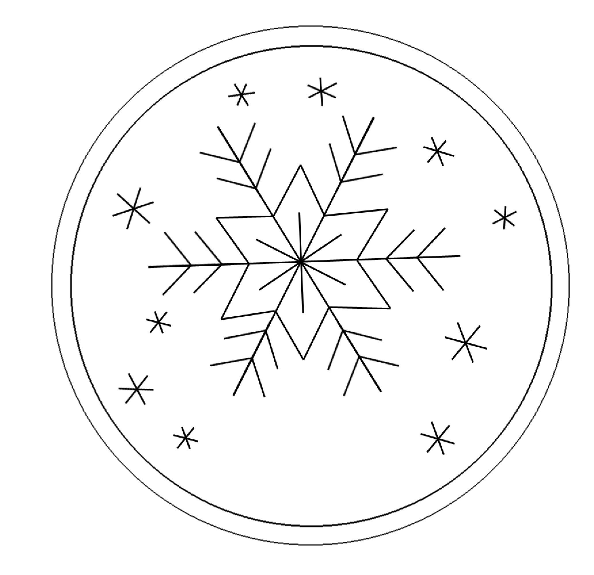 Snowflake Ornament (Free Hand Embroidery Pattern) | Line Drawings - Snowflake Template Free Printable