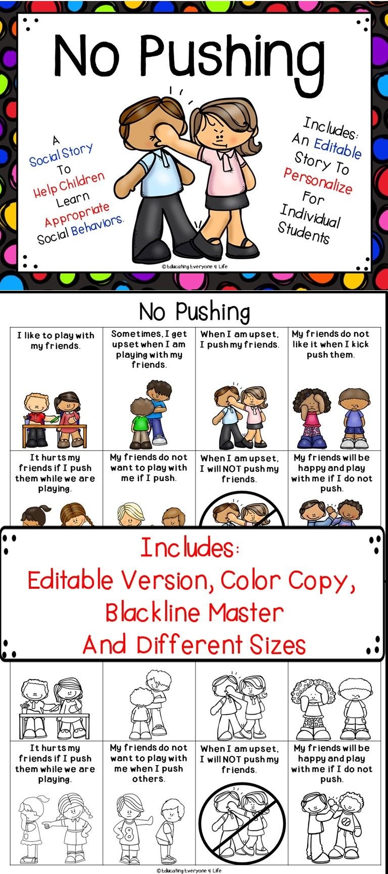 Social Story - No Pushing | All About Autism &amp;amp; Special Needs - Free Printable Social Stories Making Friends