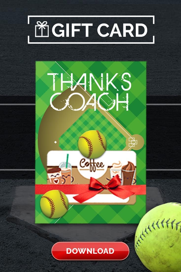 Softball Coach Gift Thank You Card - Free Printable Download - Free Printable Softball Pictures