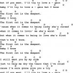 Song Lyrics With Guitar Chords For The First Cut Is The Deepest   Free Printable Song Lyrics With Guitar Chords