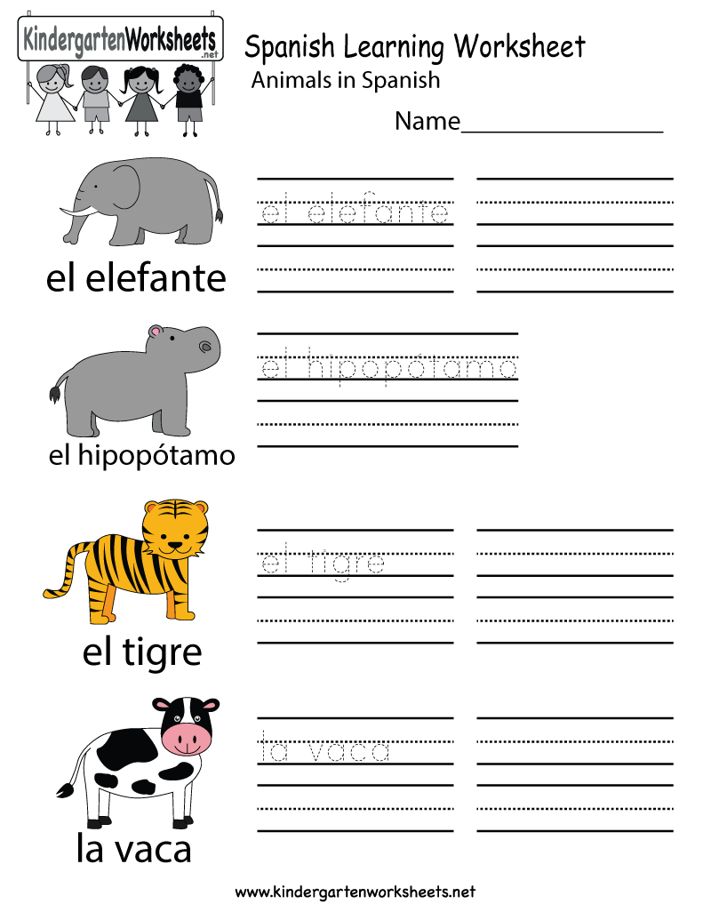 Spanish Learning English Worksheets