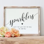 Sparklers Printable Sparkler Sign Template Wedding Sparklers | Etsy   Free Printable Wedding Sparkler Sign