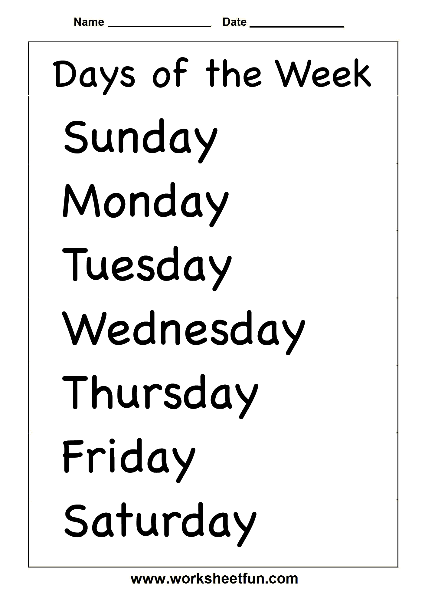 Spelling – Days Of The Week / Free Printable Worksheets – Worksheetfun - Free Printable Days Of The Week