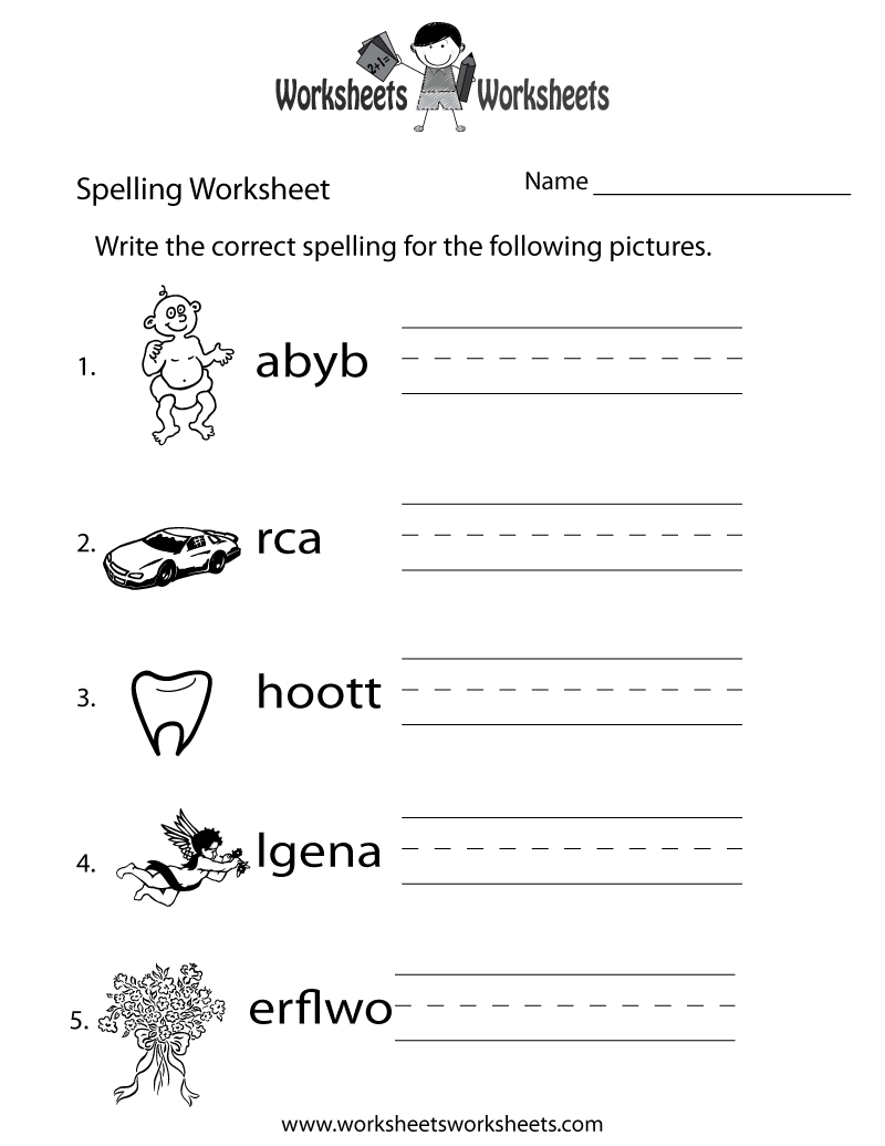 Spelling Test Worksheet - Free Printable Educational Worksheet - Free Printable Spelling Practice Worksheets