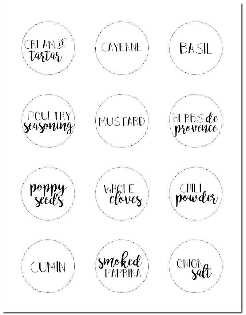 Spice Jar Labels Printable - Tutlin.psstech.co - Free Printable Spice Labels