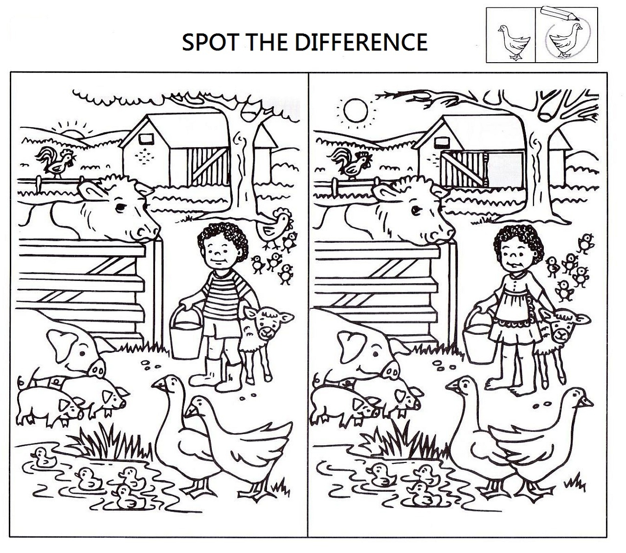 Spot The Differences Pre K Activities Kindergarten Worksheets