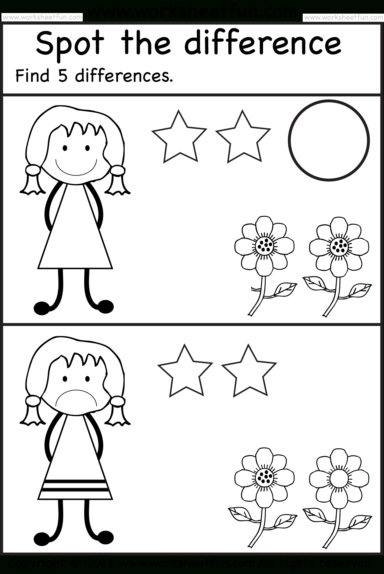 Spot The Differences | Pre K Activities | Kindergarten Worksheets - Free Printable Spot The Difference Games For Adults