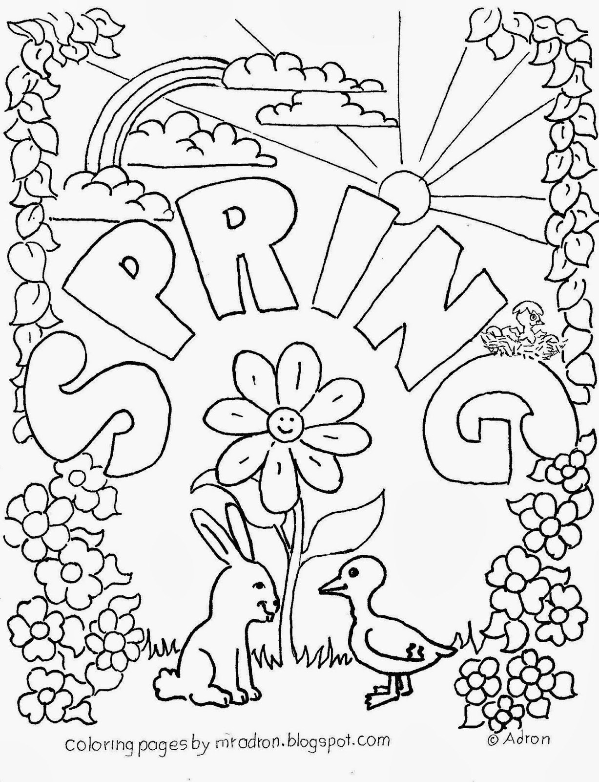 Spring Coloring Pages To Print Agreeable Springtime Coloring Pages - Spring Coloring Sheets Free Printable