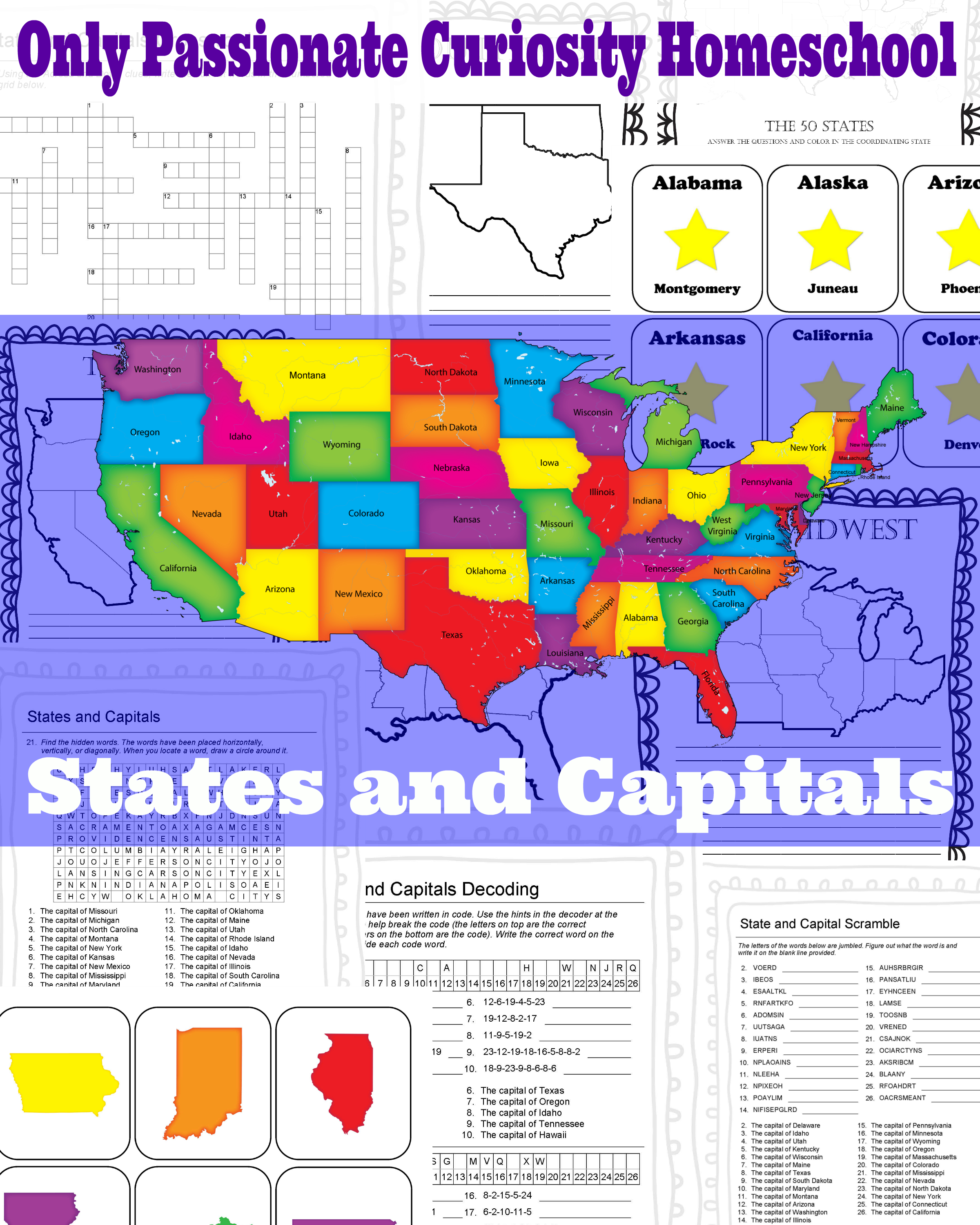 States And Capitals Pack - Only Passionate Curiosity - Free Printable States And Capitals Worksheets