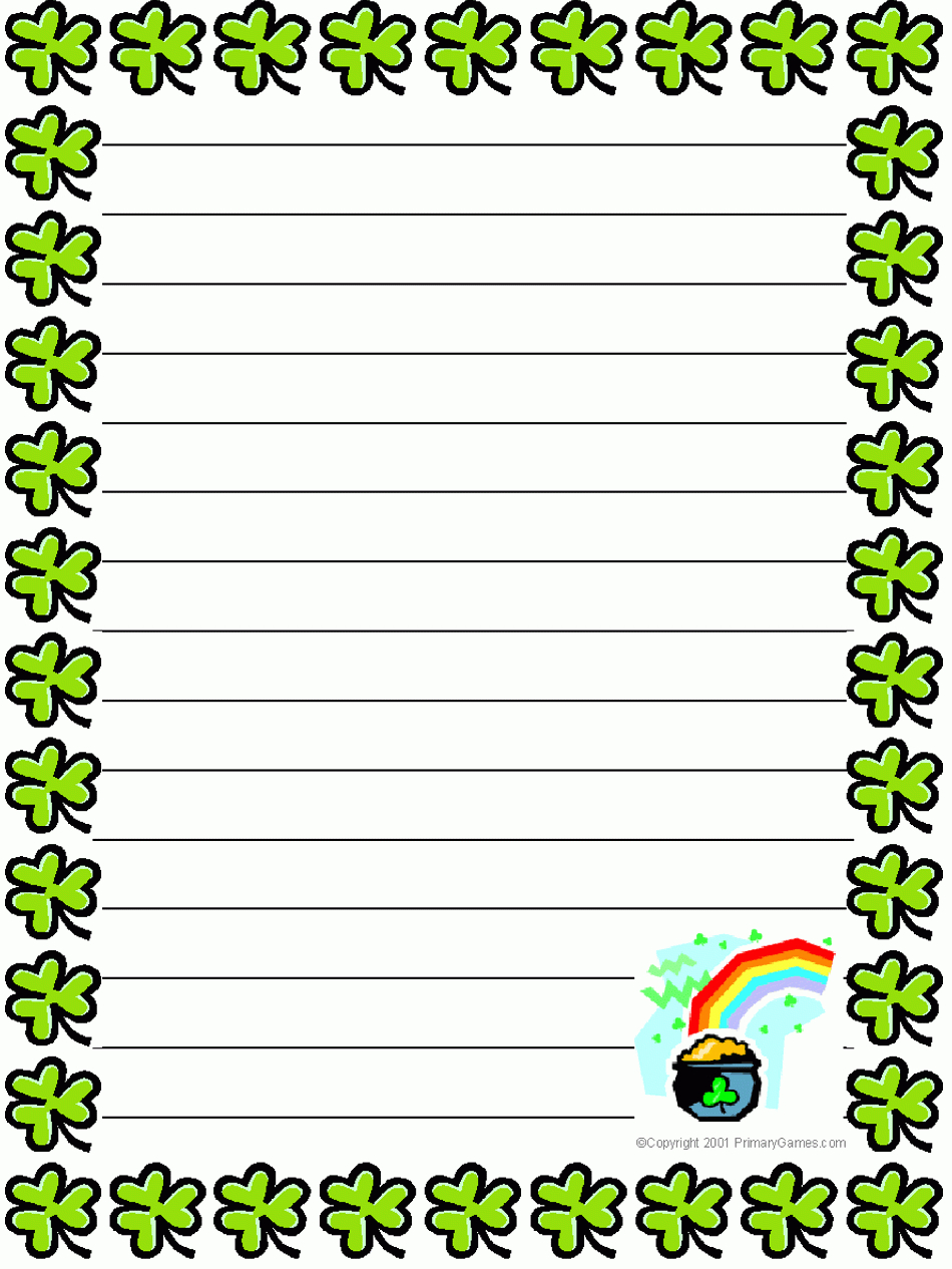 Stationery - Primarygames - Free Printable Worksheets | Links - Free Printable St Patricks Day Stationery