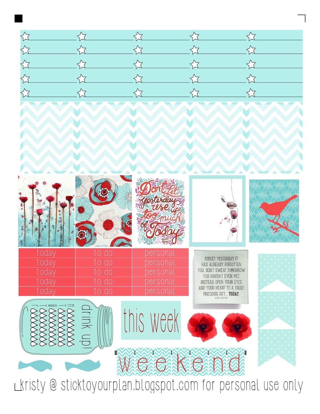 Stick To Your Plan, Free Printable For Personal Use Only - Fits Erin - Printable Erin Condren Stickers Free