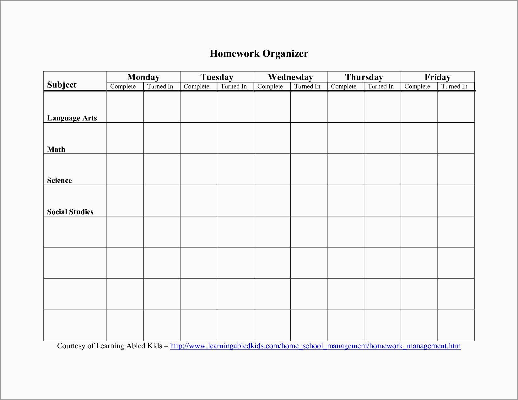Student Planner Template Free Printable Wonderfully 7 Best Of - Free Printable Homework Templates
