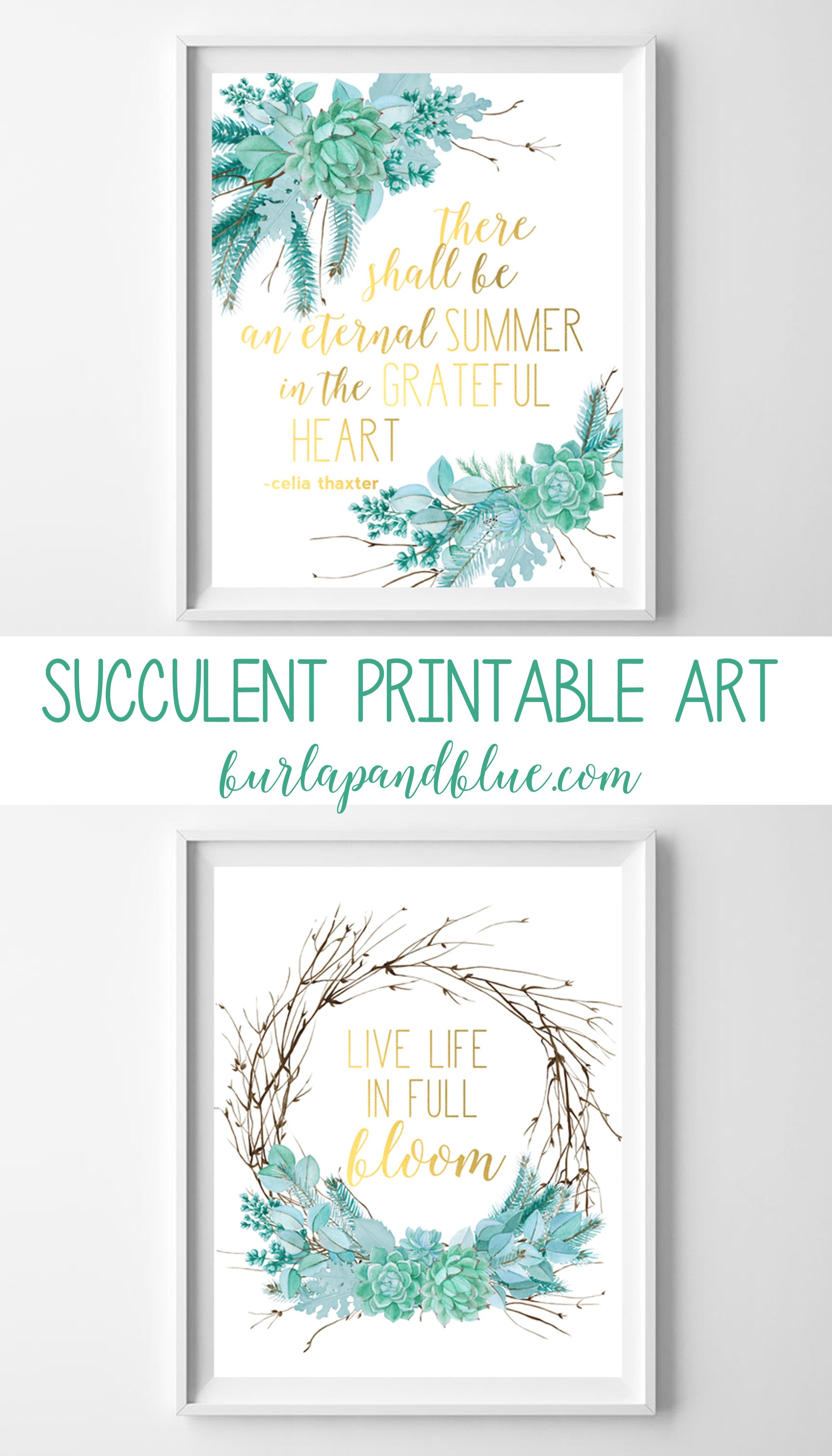 Succulent Arrangements {Free Printable Succulent Wall Art} | Burlap+ - Free Printable Art