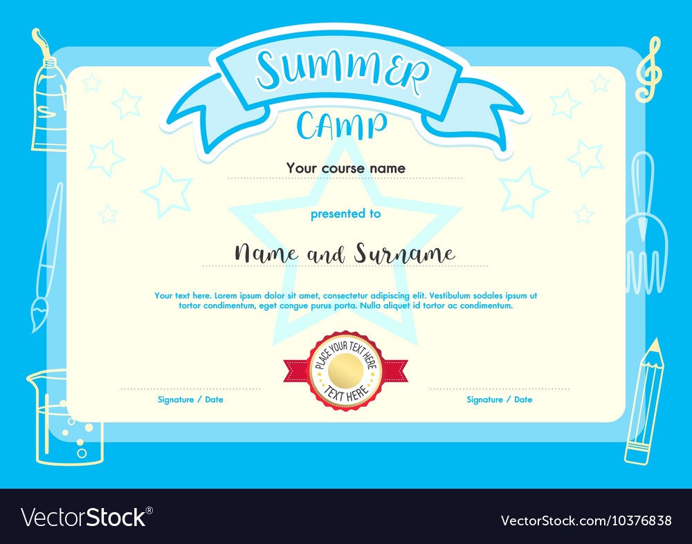 Printable Summer Camp Certificate Template Printable World Holiday