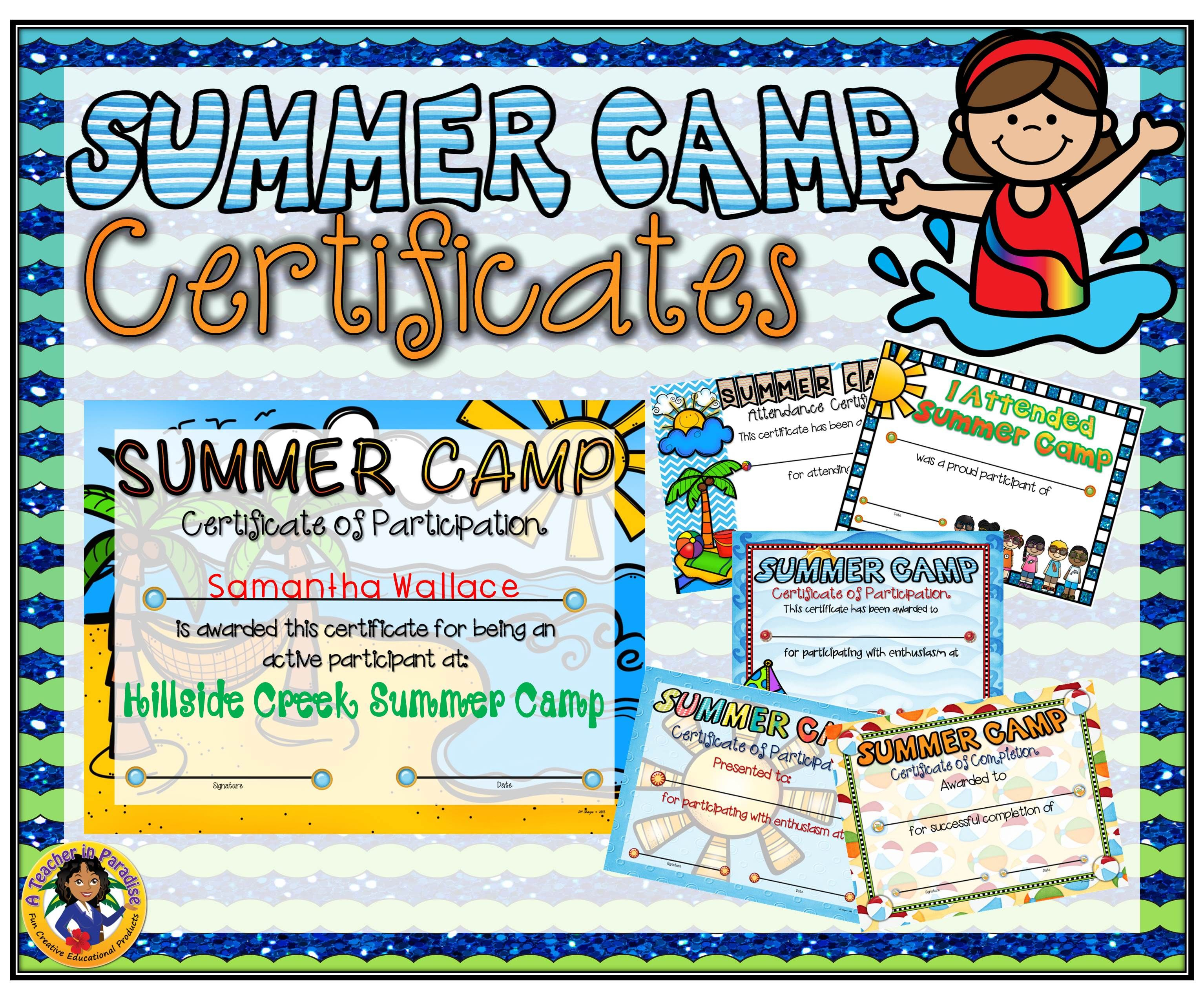 Free Printable Camp Certificates Free Printable