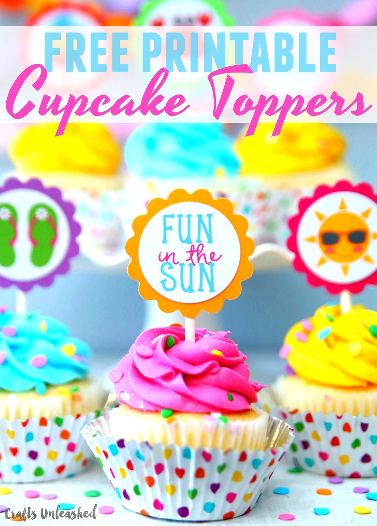 Summer Cupcake Toppers: Free Printables - Consumer Crafts - Free Printable Cupcake Toppers