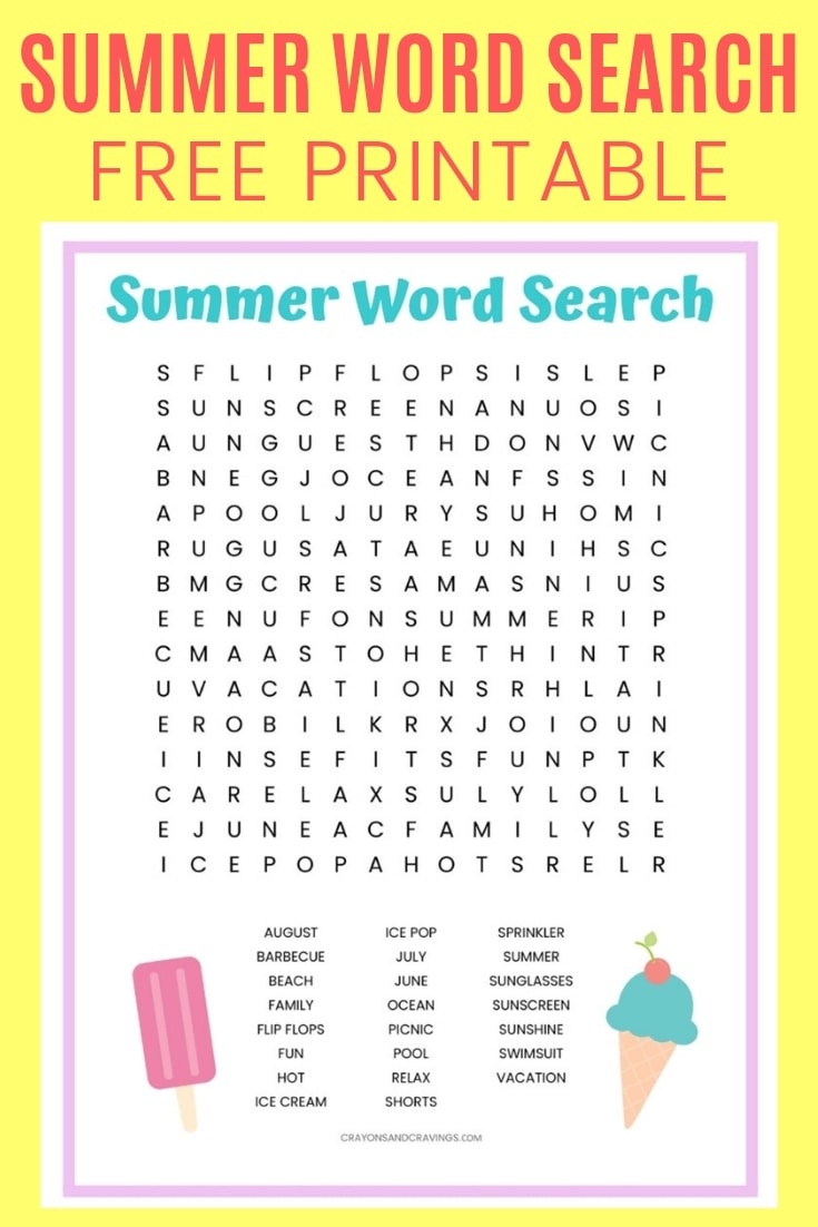 Printable Word Searches Summer Easy Summer Word Search Find Nine Hidden